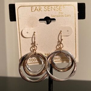 Gold and Silver Hoop Earrings